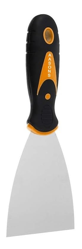AASONS 3 Inch Tempered Steel Paint Scraper Putty Knife, Painting Tools, Spackle Knife, Wallpaper Scrapping, Painters Tool, Crown Molding Tool, Paint Remover Scrapper with Handle (Pack Of 1)