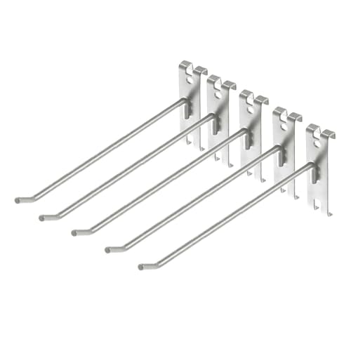 perfk 5 pezzi ganci da parete accessori per griglia da parete ganci da esposizione multiuso durevoli in metallo per griglia da parete per casa cortile posto, argento 25 cm