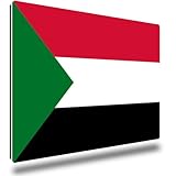 TRIOSK Kühlschrankmagnete Länderflaggen Magnet Flagge Sudan Länder Reise Souvenir Geschenk für Reiselustige Frauen Männer Weltenbummler Kühlschrank stark eckig groß 85x55 mm