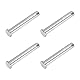 PATIKIL 10 x 65 mm Einzel-Loch-Clevis-Stifte, 4 Stück 304 Edelstahl Flachkopf-Stift für Hitch Pin Lock Link Scharnier-Systeme, Silber