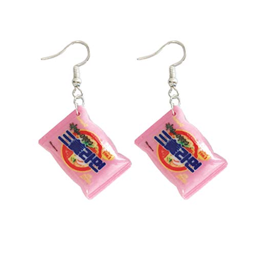 KOFUN Earrings, Funny Small Simulation Instant Noodle Chili Food Drop Earrings Fashion Jewelry