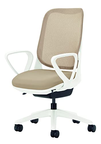 ライオン事務器 オフィスチェア サークルアーム ライド サンドベージュ 79808