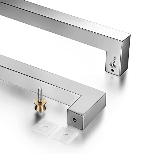 Togu Tg-R3030 Heavy Duty Commercial Grade 450Mm/18 Inches Square/Rectangle Shape Solid 1.2Mm Thick Stainless Steel 304 Push Pull Door Handle, Mirror Chrome/Polished Chrome Finish #TOP5