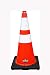 (Set of 8) RK 28" Orange Safety Traffic PVC Cones with 6" + 4" Reflective Collars,Black Base
