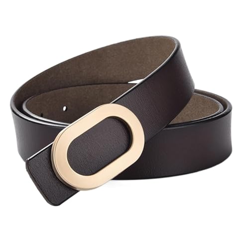 Belts for women, Waist Belt Adjustable Women's Waist Belts Cowhide Belt Fashion Simple Versatile Denim Belt Alloy Buckle(Coffee)
