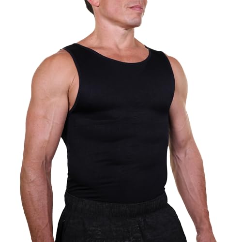 Esteem Apparel EliteSlim Men's Compression Shirt to Hide Gynecomastia Moobs Abs Chest Stomach Slimming Shapewear