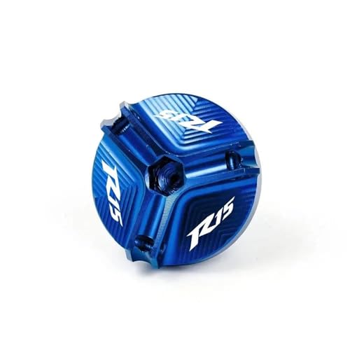 Tapa de llenado de aceite motor en aluminio CNC anodizado azul premium para moto Yamaha YZF-R15.