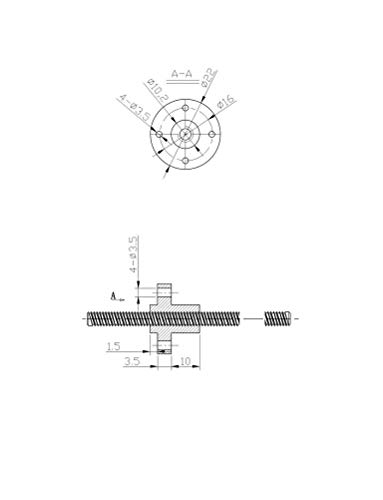 Vis en plomb T8 650mm pour axe vertical d'imprimante 3D et machine CNC DIY - 6