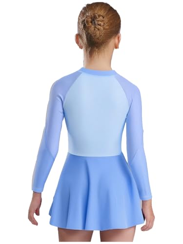 Kids Girls Two Pieces Rash Guars UPF 50+ Long Sleeve Swimdress with Bottoms Beach Swimsuits3