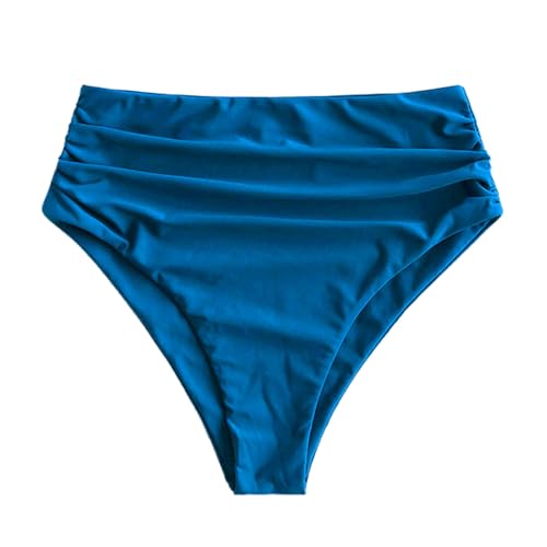 Image of ZAFUL Women High Waisted Bikini Bottoms Ruched Swimsuit Bottom Tummy Control Bathing Suit Bottoms