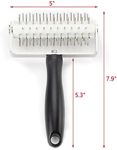 AMPSEVEN Pizza Dough Docker Roller - Professional Stainless Steel Pastry Docker Roller with Spike for Homemade Baking Cake crackers Pie Hole Maker,Prevent Dough from Blistering
