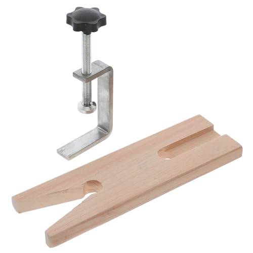 Toyvian 2個 デスク用調節可能クランプ 木工 金属 プラスチック対応 頑丈な木製 鉄製素材 卓上固定アクセサリー ギターツール兼用