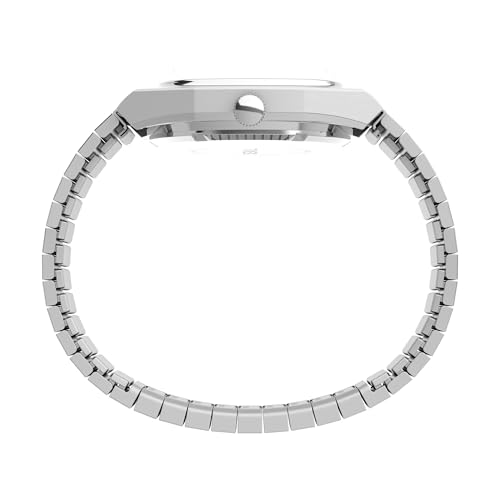 Image of TIMEX Reissue Mechanical Automatic Watch for man with Silver Tone Square Dial & Silver Stainless Steel Bracelet Band Water Resistant Men's Wrist Watches - TW2W70800UJ