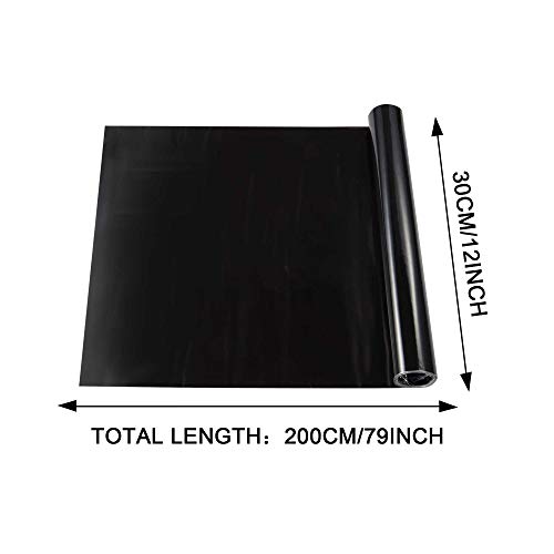 Tomall VINYL FILM-DARK BLACK 78.7''X12'' Dark Black Vinyl Film For Car Headlight Taillight Fog Lights Tint Self Adhesive Decals Sports Modification Car Stickers thumb #1