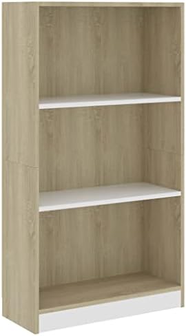 vidaXL 4-Tier Book Cabinet Display Bookshelf Case Storage Book Cabinet Storage Rack Organiser Bookcase High Gloss White Engineered Wood