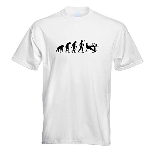 Kiwistar - T-Shirt - Weiss - Computer Gamer Evolution Motiv Bedruckt Funshirt Design Print - mit Motiv Bedruckt - Funshirt Design - Sport - Freizeit - Herren - S Kiwistar - T-Shirt - Weiss - Computer Gamer Evolution Motiv Bedruckt Funshirt Design Print - mit Motiv Bedruckt - Funshirt Design - Sport - Freizeit - Herren - S