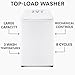 Midea White Top Load Washer and Dryer Pair 3.9 Cu Ft High Efficiency Washer and 6.7 Cu Ft Electric Dryer Bundle with 8 Cycles 4 Temperature Settings Dryer Vent Power Cable and 12 Month CPS Plan