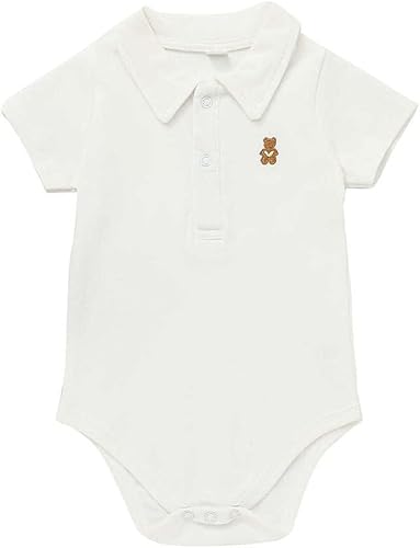A  V Body de polo unisex para bebés y niñas 100 algodón con bonito bordado de oso