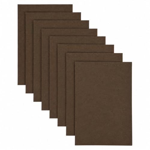 Image of Jtnohx Stiff Felt, 2mm Thick Felt Sheets for Crafts, 8 inchx12 inch Hard Felt Fabric Squares 8Pcs for DIY Projects (Dark Brown)