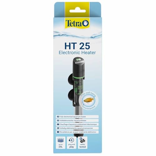 Tetra HT 25 - Potente riscaldatore per acquari Completamente Elettrico con LED di Stato a 3 Livelli per Il Controllo della Temperatura per acquari da 10-25 L