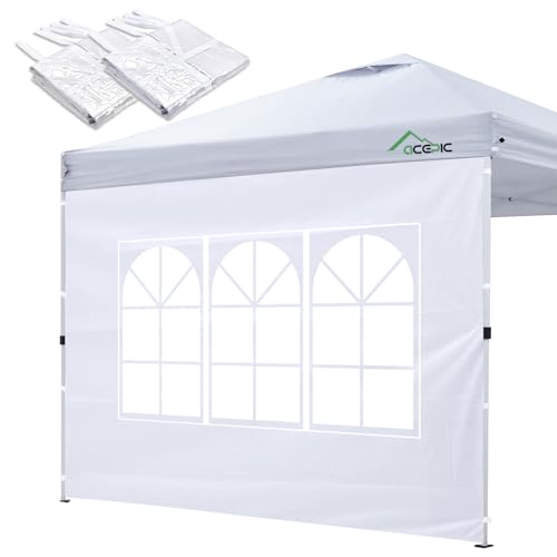 Acepic 2Pcs Instant Canopy Tent Sidewalls for 10x10 Pop-Up Canopy, Garden Gazebo, 210D Oxford Fabric...