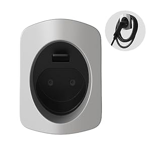Tera Opladerhouder EV J1772 – robuuste wandhouder voor aansluiting voor elektrische voertuigen, EV-oplader case zilver