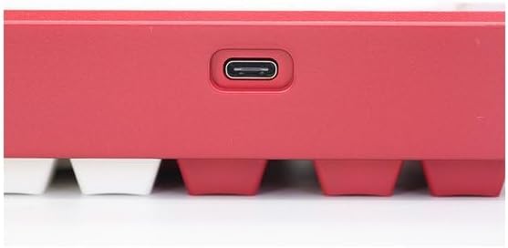 Close-up of the Varmilo Koi 73 keyboard's USB-C port on the back edge.