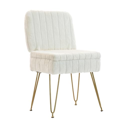 Manyday Vanity Chair with Storage | Comfy Ottoman with Folding Back