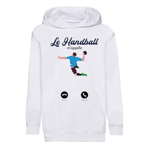 Sweat à capuche enfant handball pull sport passion vêtement coton à sweat
