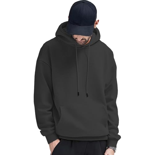 FoxQ Mens Casual Cotton Hooded Pullover Sweatshirts Drawstring Long Sleeve Hoodies