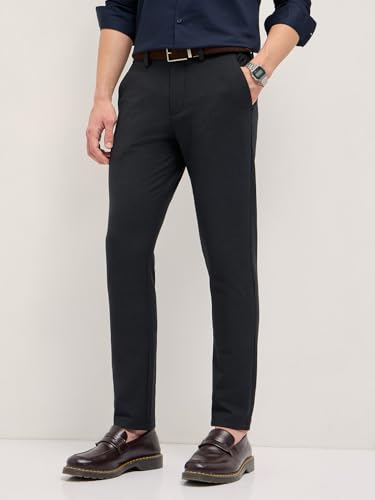 Image of THE BEAR HOUSE Men's Blue Regular Fit Formal Trouser