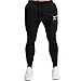 PIDOGYM Men's Slim Jogger Pants,Tapered Sweatpants for Training, Running,Workout with Elastic Bottom,Black,Medium