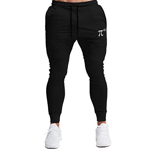 PIDOGYM Men's Slim Jogger Pants,Tapered Sweatpants for Training,  Running,Workout with Elastic Bottom,Black,Large