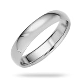 Anillos clásicos de oro macizo de 4 mm, ajuste cómodo en oro amarillo de 10 K y 14 quilates, oro blanco o oro rosa