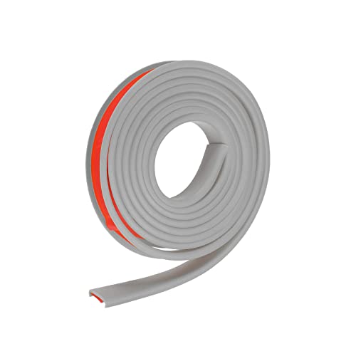 Image of uxcell U Shape Furniture Edge Banding, 2M Self Adhesive Flexible Edging Trim, 5x15mm TPE Edge Guards for Cabinets Furniture Repair Restoration, Grey