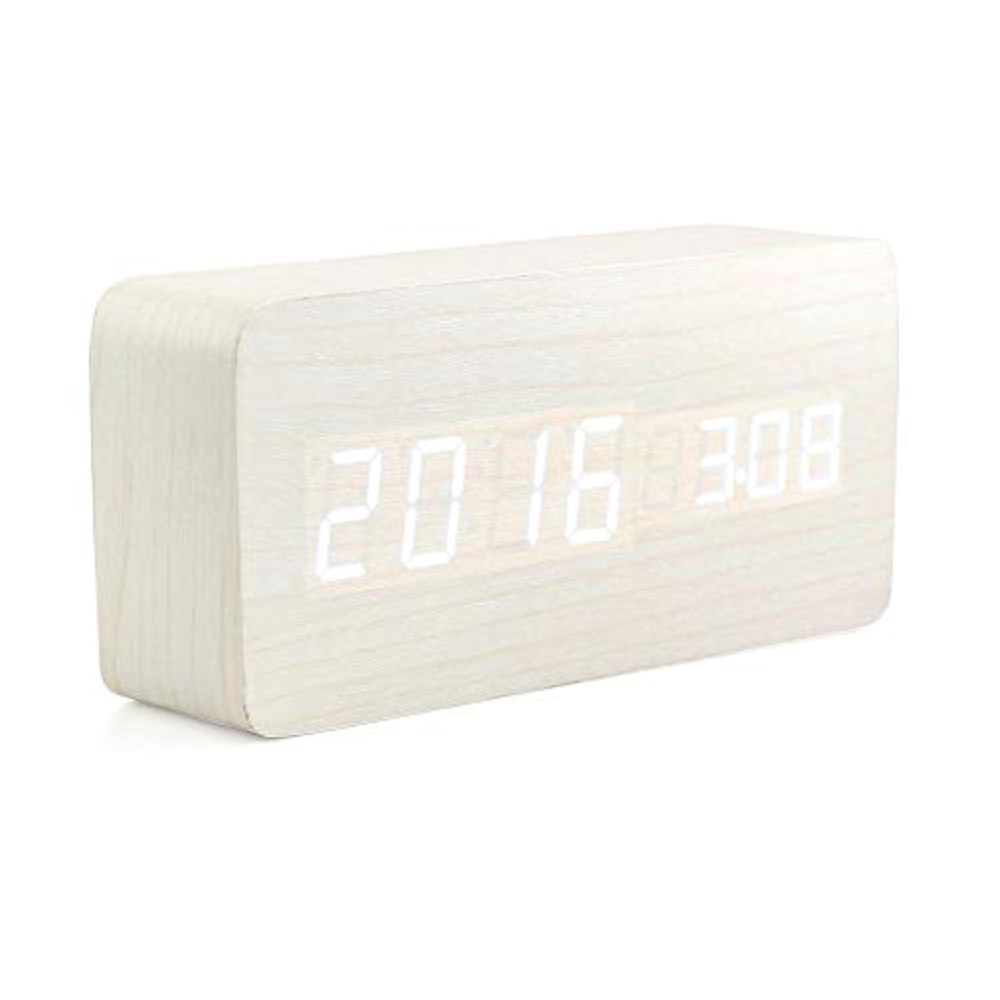 Wooden Digital Alarm Clock, Multi-Function