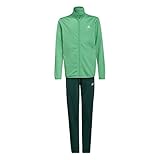 Ajuste regular adidas B TR TS Tracksuit, Boys, Top:Semi Screaming Green/White Bottom:Collegiate Green/White, 1314