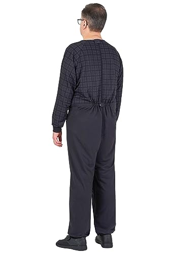 Ovidis Long-Sleeved Dementia Clothing - Alzheimers Anti-Strip Jumpsuit - Onesie for Elderly Men - Henry4