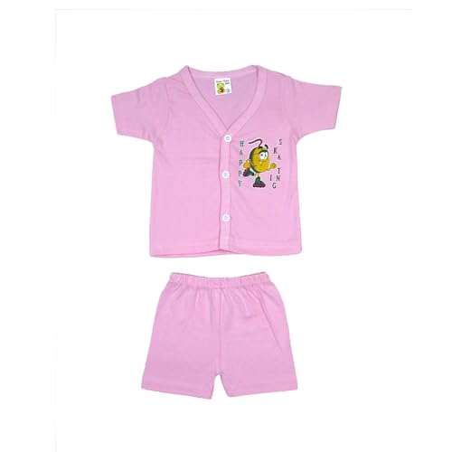 Image of New Born Baby Unisex Breathable Cotton Sleeveless Button Jhabla Dress | Boy & Girl Baby Clothe Size From 3 Months | Jabala Set for New Born | Pack Of 5 Combo