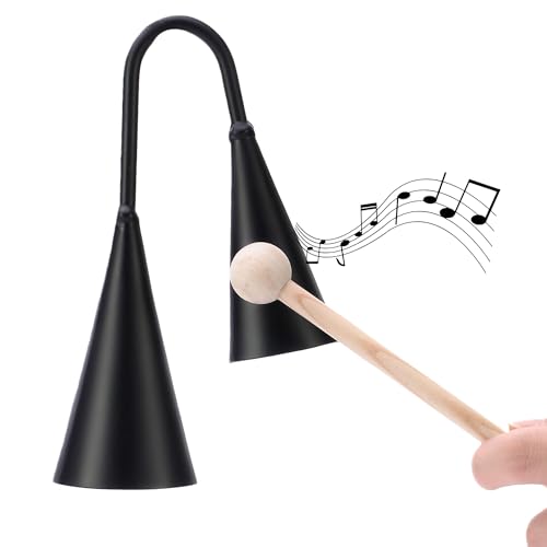 Homelavie Agogo Bell Two-Tone Samba Steel Bells Traditional Latin Percussion Cow Bell Alternative with Wooden...