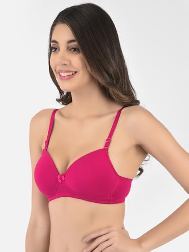 Image of Softline Women's Cotton-Rich Wire-Free Padded Bra | Full Coverage, Seamless & Breathable for Everyday Comfort | Soft Fabric with Supportive Fit for All-Day Wear