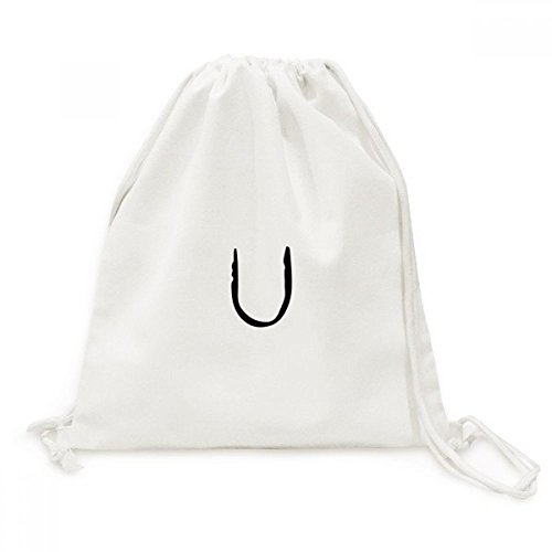Sac cordon toile noire durable motif alphabet grec voyage