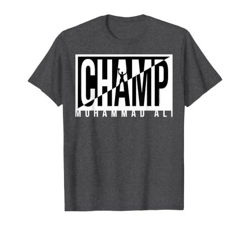 Muhammad Ali - Champ Black and White T-Shirt, Men, Dark Heather Grey, 4X-Large