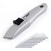 PracticOffice - Pack Cutter Profesional SDI Metálico Auto-Retráctil, Ergonómico y Seguro, con 2+5 Cuchillas SK2+Cr de Repuesto
