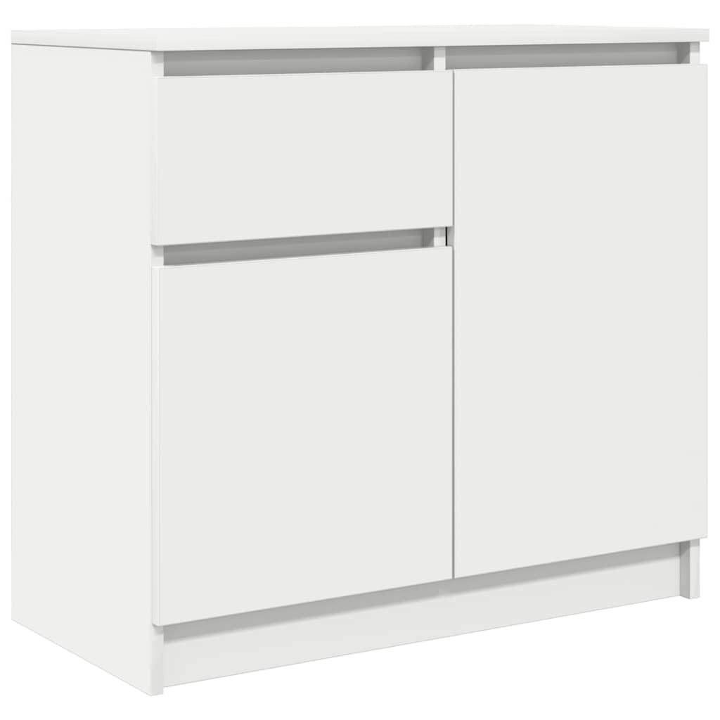 VIDAXL Sideboard - 2 Door 1 Drawer - White - Engineered Wood - 65 x 71 x 35cm