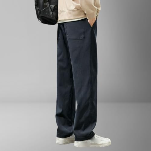 Men's Summer Thin Trendy Versatile Straight Loose Floor Length Wide Leg Casual Pants4