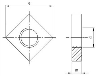 (600pcs) DIN 562 M10 A/F 17 Square Thin Nuts A2 Stainless Steel, Ships Free in USA by Aspen Fasteners, ASSP0562210