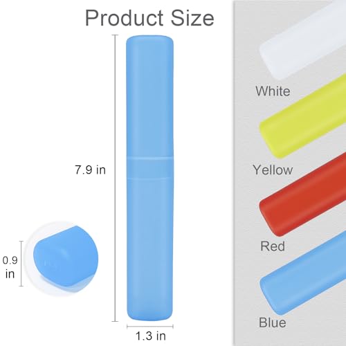 Image of Mulbozy 4 Pack Portable Travel Toothbrush Case, Transparent Breathable Plastic Toothbrush Holder for Home, Travel, Business, Camping, School