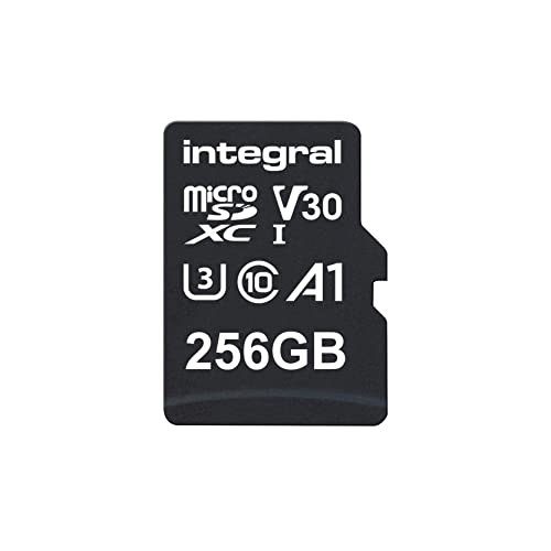Integral 256GB microSD Card High Speed 4K Video Memory Card – Up to 100MB/s Read and 50MB/s Write, UHS-I, U3, Class 10, A1 Performance App – Smartphones, Tablets, Drones