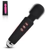 Klassische Vibratoren Leise und Stark Klitoris mit 20 Vibrationsmodi,G Punkt Vibration für Frauen,Vibratorstarb Frauen Klitoris Massagestab Analvibratoren Frau,Diloschwanz für Frauen (Schwarz)